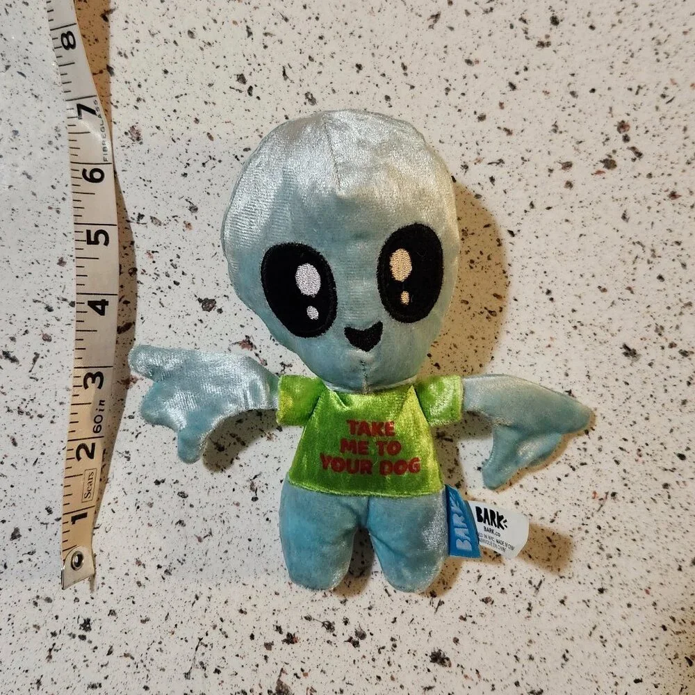 Bark A.R.F (Alien Retriever Friend) Squeaky Crinkle Plush Dog Toy sz S/M